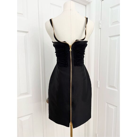 Proenza Schouler Black Wool Silk Blend Structured Mini Dress Full Back Zipper 2 - Picture 3 of 7